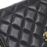 CHANEL 2009-2010 CC Turnlock Full Flap Mini Black Lambskin