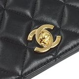 CHANEL 2009-2010 CC Turnlock Full Flap Mini Black Lambskin