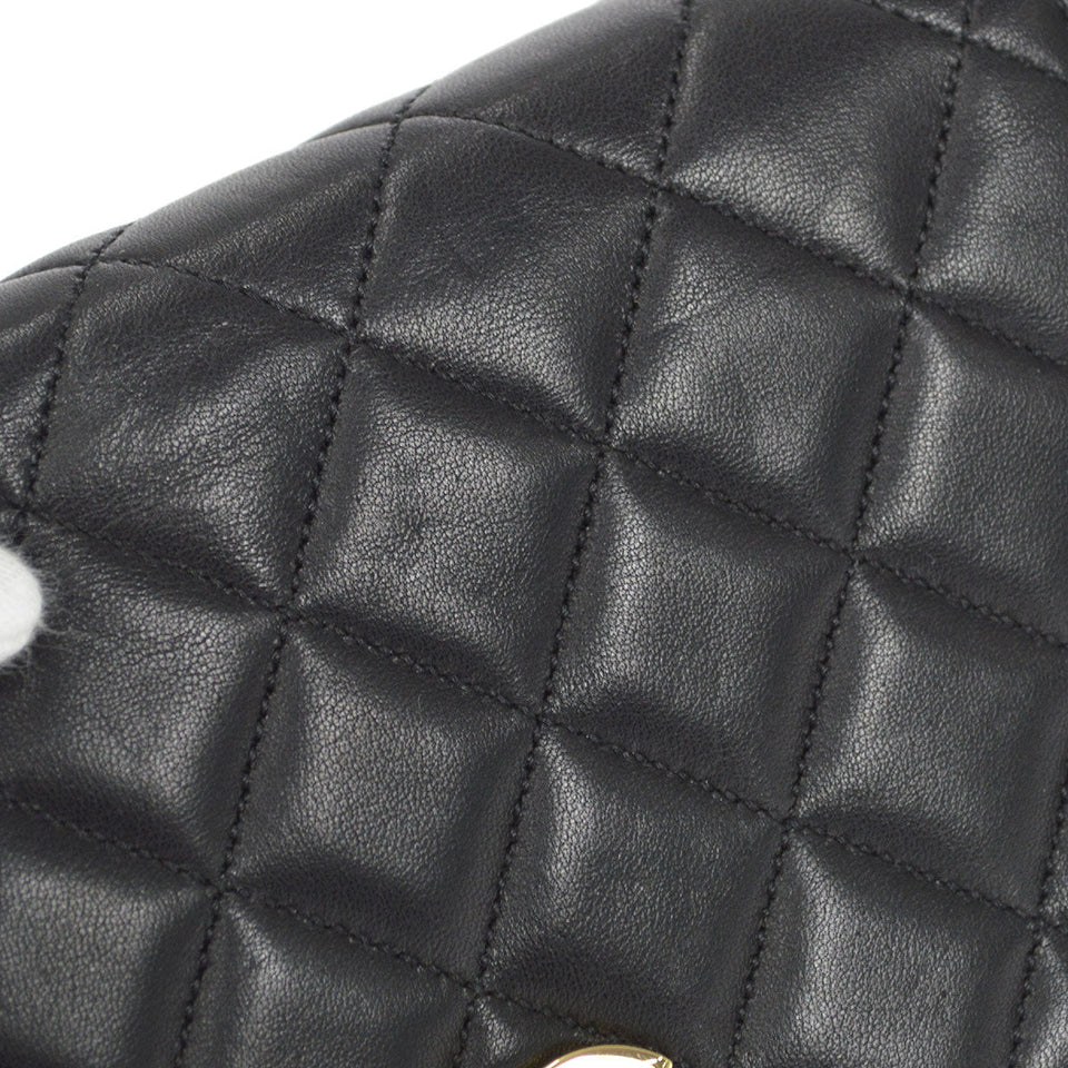 CHANEL 2009-2010 CC Turnlock Full Flap Mini Black Lambskin