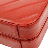 CHANEL 1996-1997 Diamond Box Vanity Shoulder Bag Red Lambskin