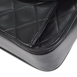 CHANEL 1994-1996 Round Flap Bag Mini Black Lambskin