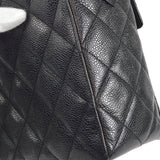 CHANEL 1996-1997 Flap Box Shoulder Bag Small Black Caviar