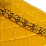 CHANEL 1996-1997 Round Flap Handbag Orange Lambskin