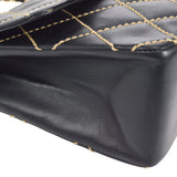 CHANEL 2001-2003 Wild Stitch Straight Flap Jumbo Black Calfskin