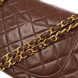 CHANEL 1996-1997 Classic Double Flap Small Brown Lambskin