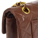CHANEL 1996-1997 Classic Double Flap Small Brown Lambskin