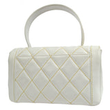 CHANEL 2004-2005 Wild Stitch Handbag Medium White Calfskin