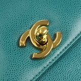 CHANEL 1998 Handbag Blue Caviar Medium