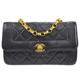CHANEL 1989-1991 Border Flap Mini Black Lambskin