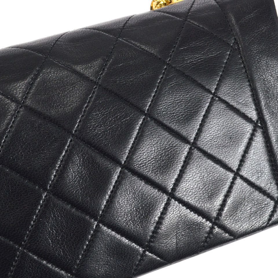 CHANEL 1989-1991 Border Flap Mini Black Lambskin