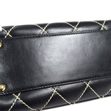 CHANEL 2001-2003 Wild Stitch Handbag Black Calfskin