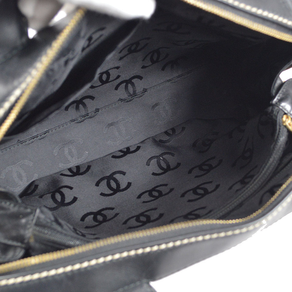 CHANEL 2001-2003 Wild Stitch Handbag Black Calfskin