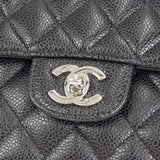 CHANEL 2005-2006 Classic Double Flap Medium SHW Black Caviar