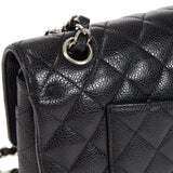 CHANEL 2005-2006 Classic Double Flap Medium SHW Black Caviar