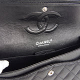 CHANEL 2005-2006 Classic Double Flap Medium SHW Black Caviar