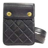 CHANEL 1989-1991 Belt Bag Black Lambskin #110