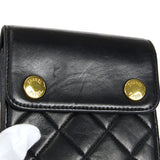 CHANEL 1989-1991 Belt Bag Black Lambskin #110