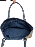 Gucci GG Supreme Tote Beige and Green/Blue leather straps