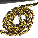 CHANEL 1997-1999 CC Pushlock Half Flap Medium Black Lambskin