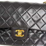 CHANEL 1994-1996 Classic Double Flap Medium Black Lambskin