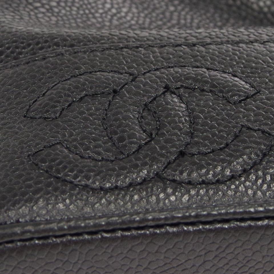 CHANEL 1994-1996 Triple CC Shoulder Bag Black Caviar
