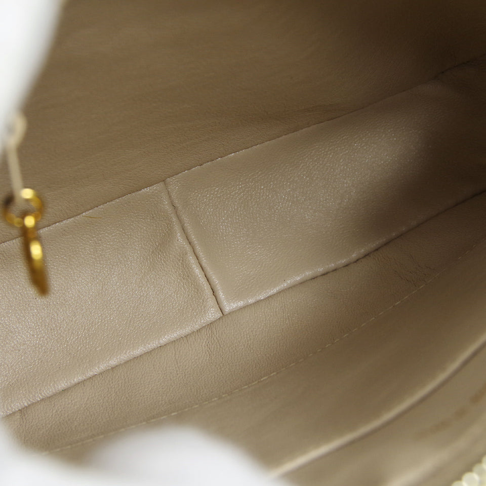 CHANEL 1994-1996 Triple CC Camera Bag Small Ivory Caviar