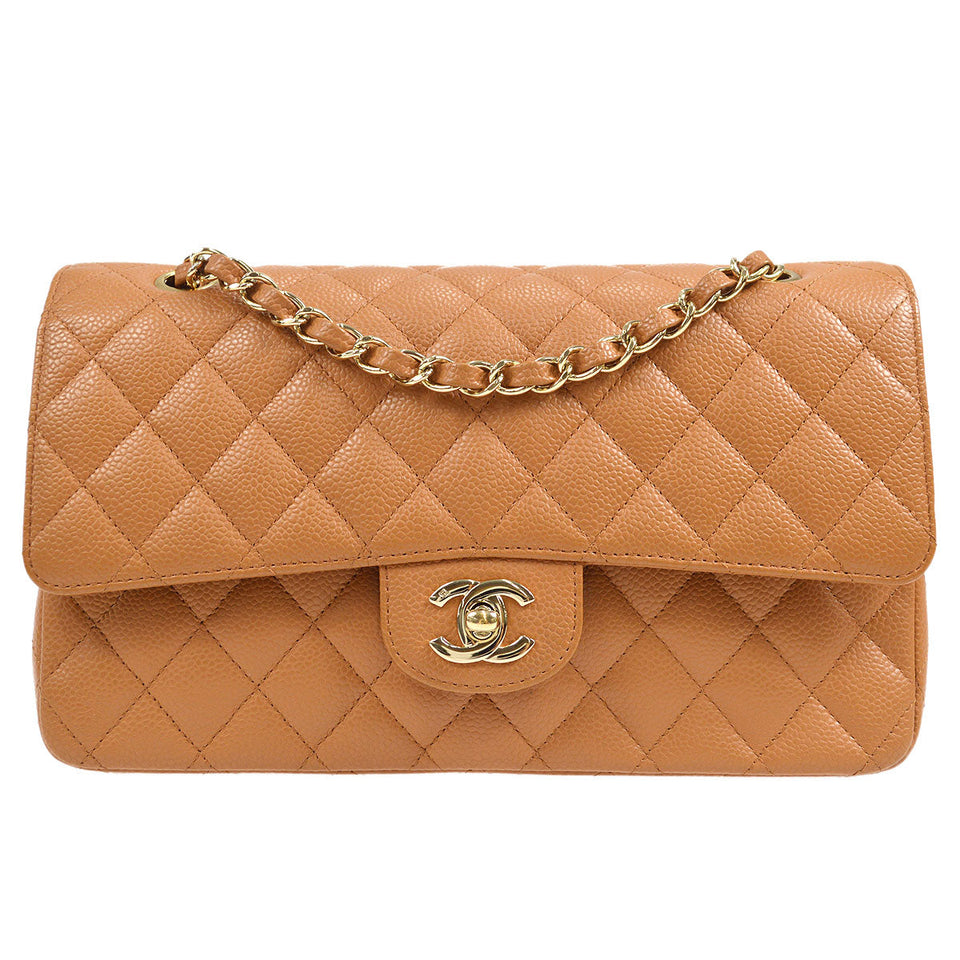 CHANEL 2005-2006 Classic Flap Medium Brown Caviar