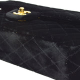 CHANEL * 1994-1996 Classic Double Flap Medium Black Velvet