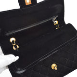 CHANEL * 1994-1996 Classic Double Flap Medium Black Velvet