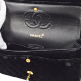 CHANEL * 1994-1996 Classic Double Flap Medium Black Velvet