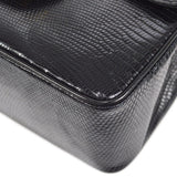 CHANEL * 1986-1988 Classic Square Flap Mini 17 Black Lizard
