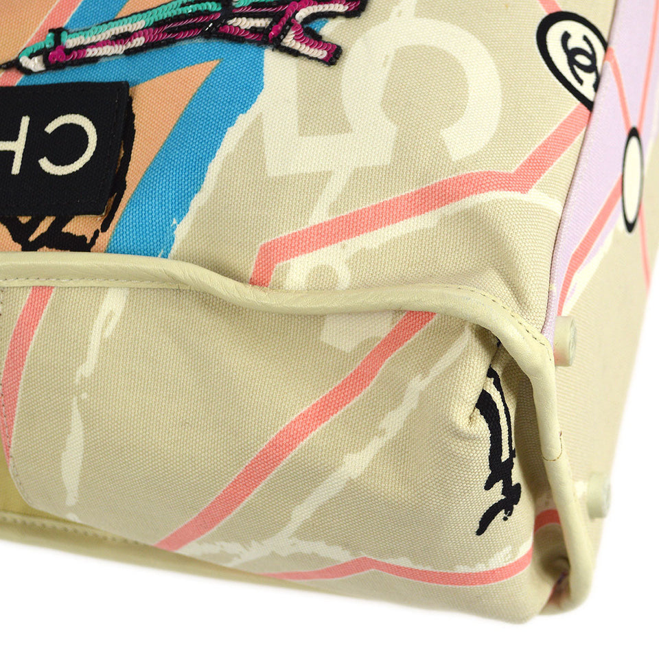 CHANEL 2005-2006 Paris Map Printed Handbag Medium