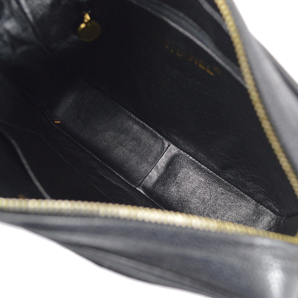 CHANEL 1994-1996 Triple CC Camera Bag Small Black Caviar