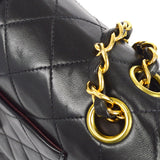 CHANEL Classic Double Flap Medium Shoulder Bag Black Lambskin
