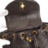 CHANEL * 1991-1994 DUMA Backpack Small Brown Lambskin