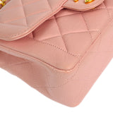 CHANEL * 1996-1997 Border Flap Handbag Mini Pink Lambskin