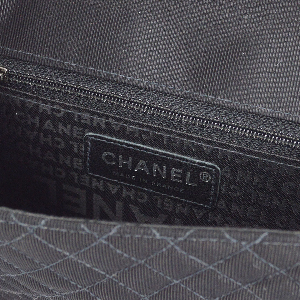 CHANEL * 2005 Emblem Shoulder Bag Mini Black Canvas