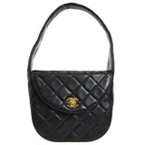 CHANEL 1991-1994 Flap Handbag Mini Black Lambskin