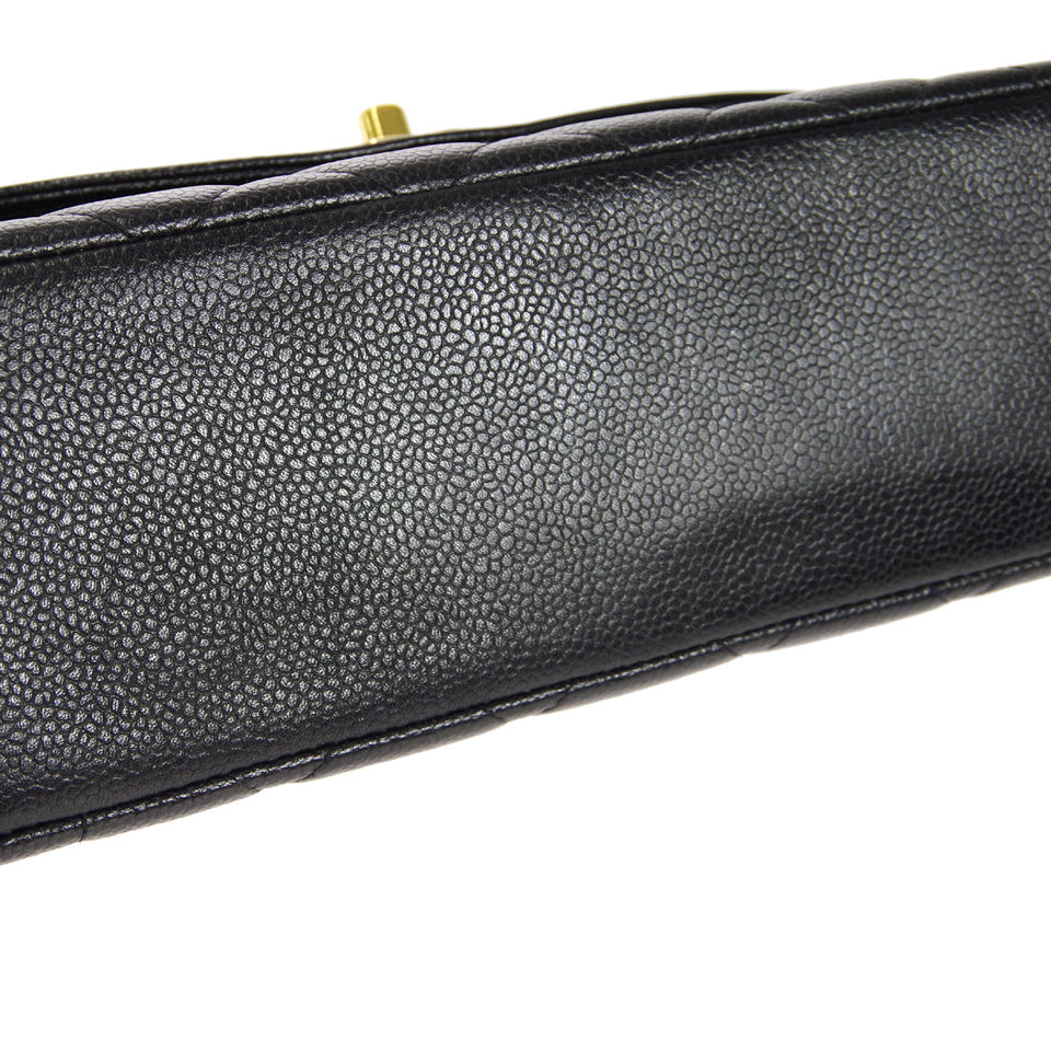 CHANEL 1997-1999 Tall Diana Flap Medium Black Caviar