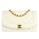 CHANEL 1994-1996 Diana Flap Medium White Lambskin