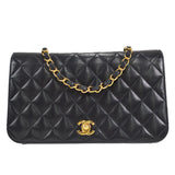 CHANEL 2005-2006 CC Turnlock Full Flap Small Black Lambskin