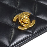 CHANEL 2005-2006 CC Turnlock Full Flap Small Black Lambskin