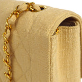 CHANEL 1991-1994 Diana Flap Medium Beige Linen