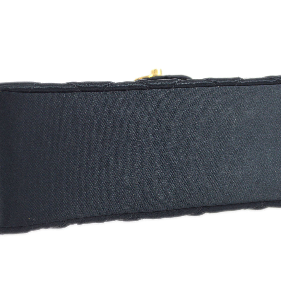 CHANEL 1994-1996 Circled CC Flap Mini Black Satin