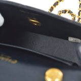 CHANEL 1994-1996 Circled CC Flap Mini Black Satin