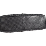 CHANEL 2006-2008 Perforated Classic Flap Jumbo Black