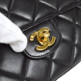 CHANEL 1994-1996 Border Flap Medium Black Lambskin