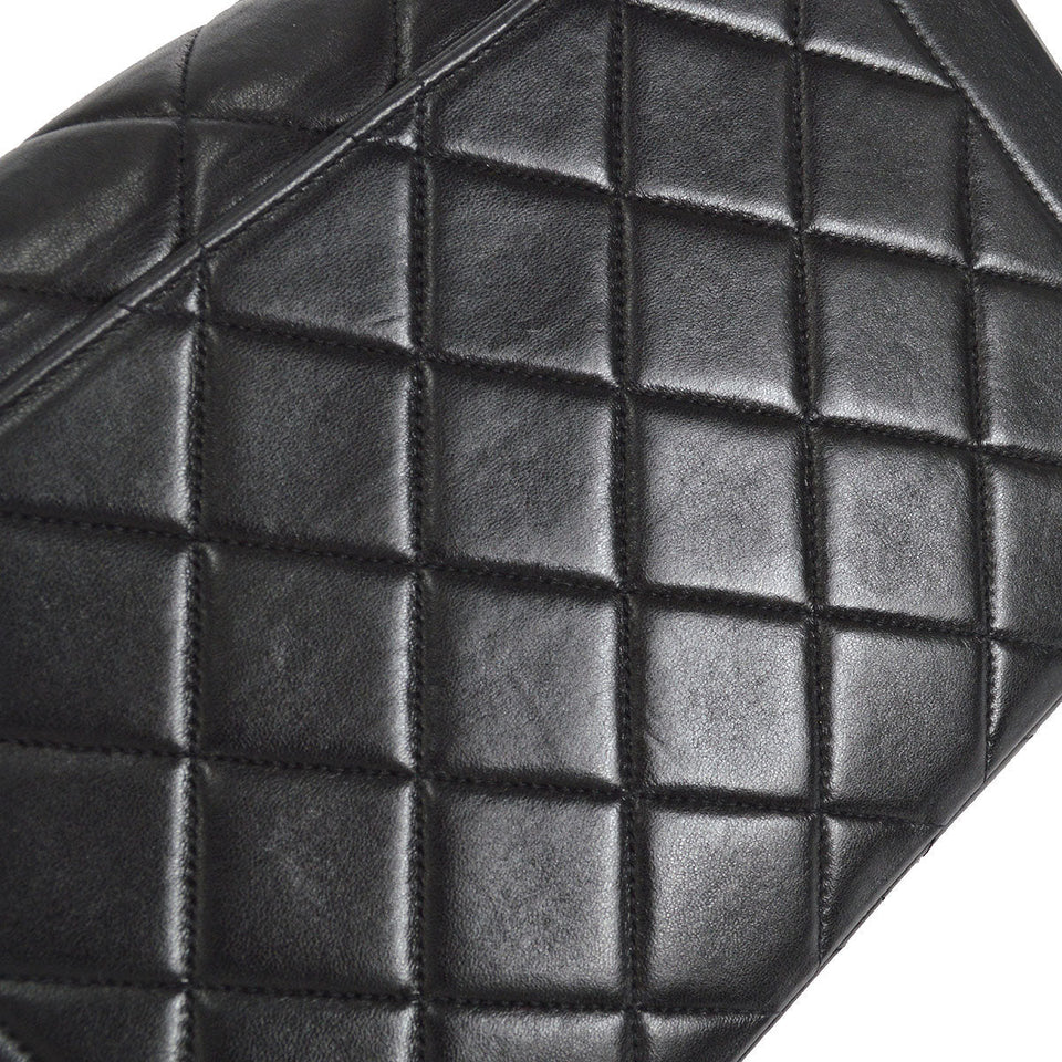 CHANEL 1994-1996 Border Flap Medium Black Lambskin