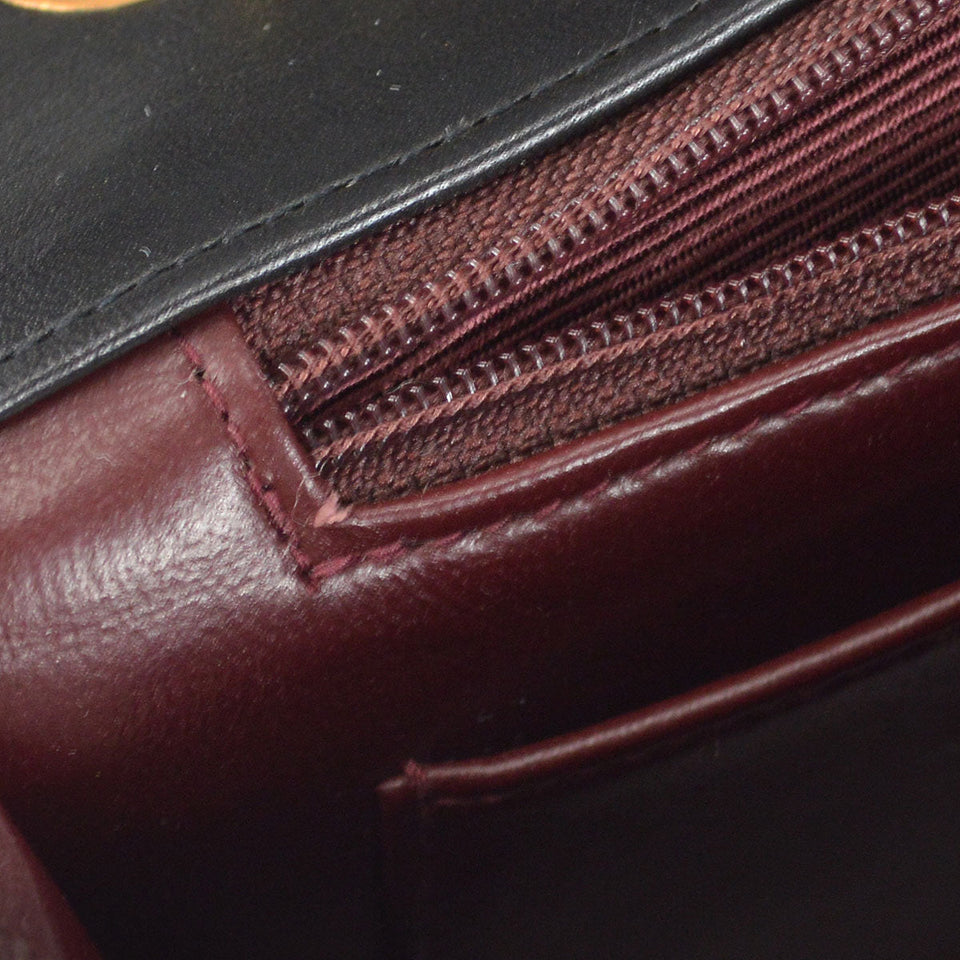CHANEL 1994-1996 Border Flap Medium Black Lambskin