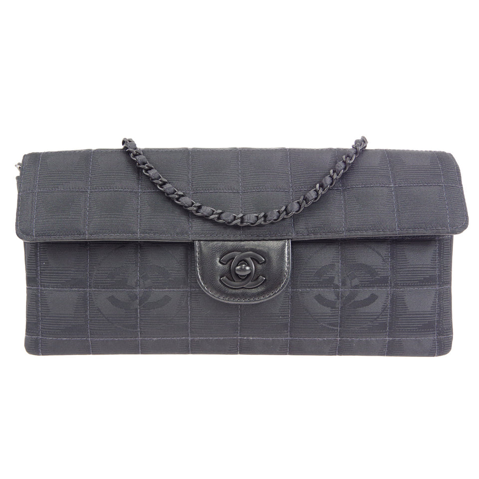 CHANEL 2000-2001 New Travel Line East West Black Jacquard